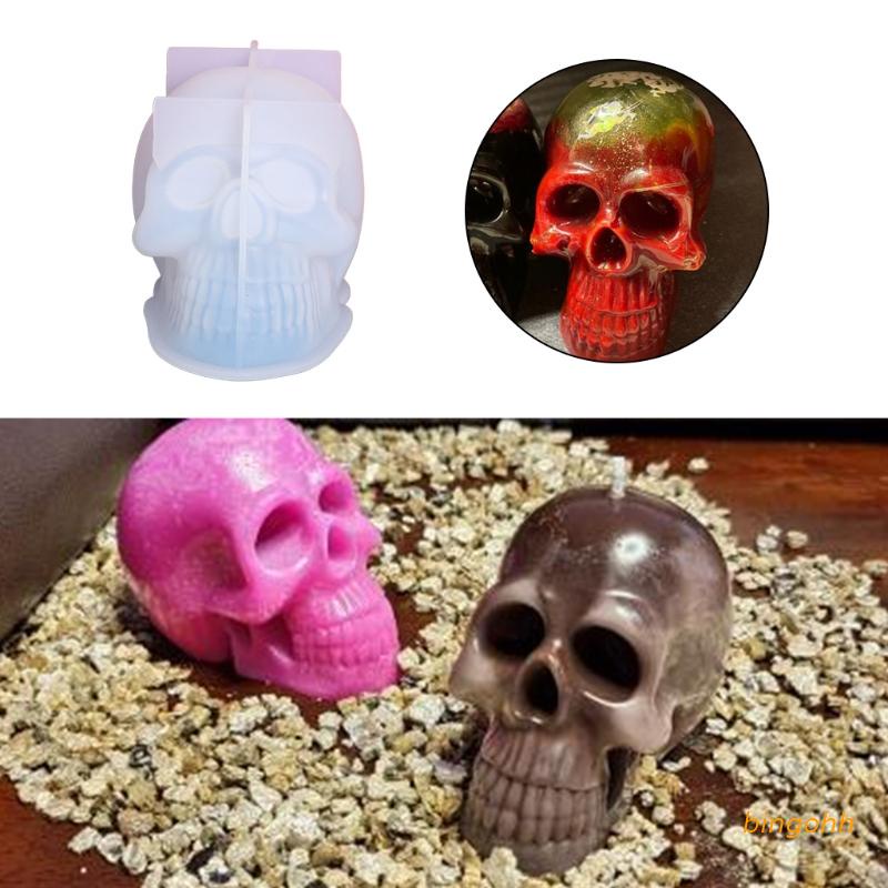 Molde de silicona con forma de calavera para Halloween, moldes