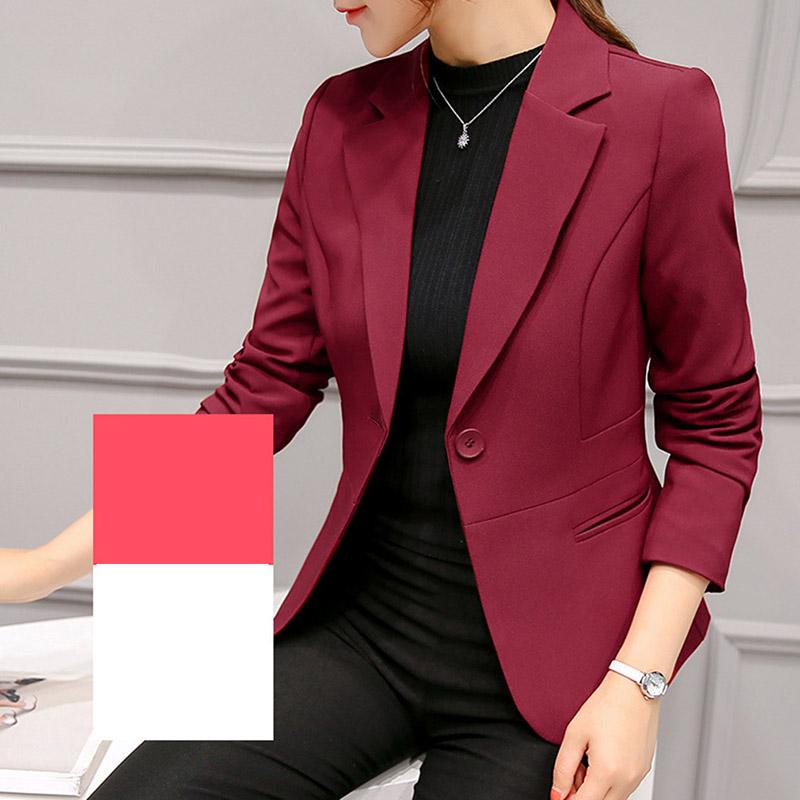 Alta Calidad Para Mujer Casual Moda Slim Fit Negocios Basico Chaqueta Traje Senora Blazers Ropa De Trabajo Shopee Colombia