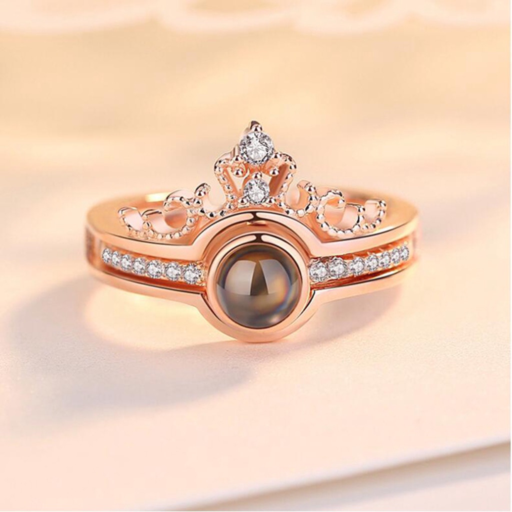 2pcs Moda Anillo Desmontable Anillo Corona 100 Idiomas Te 41 OFF