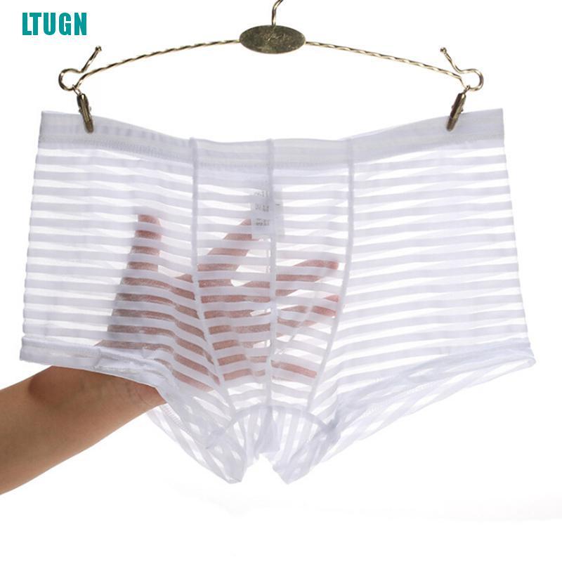 Ltugn ropa interior bóxer Sexy De malla Transparente ultradelgada para  hombre