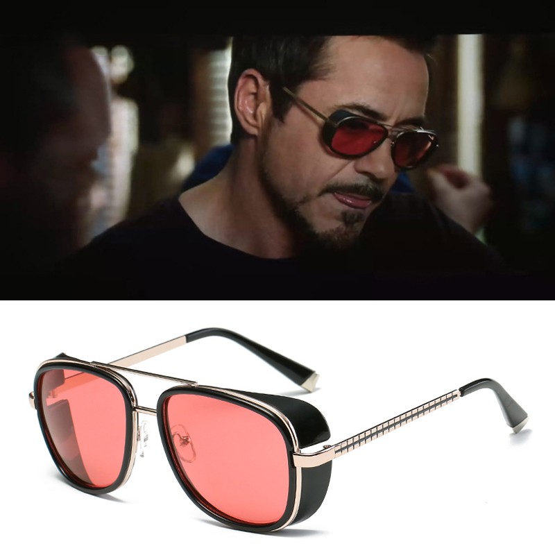 iron man la misma gafas de sol retro color hombres y mujeres protector  solar conducción protección uv