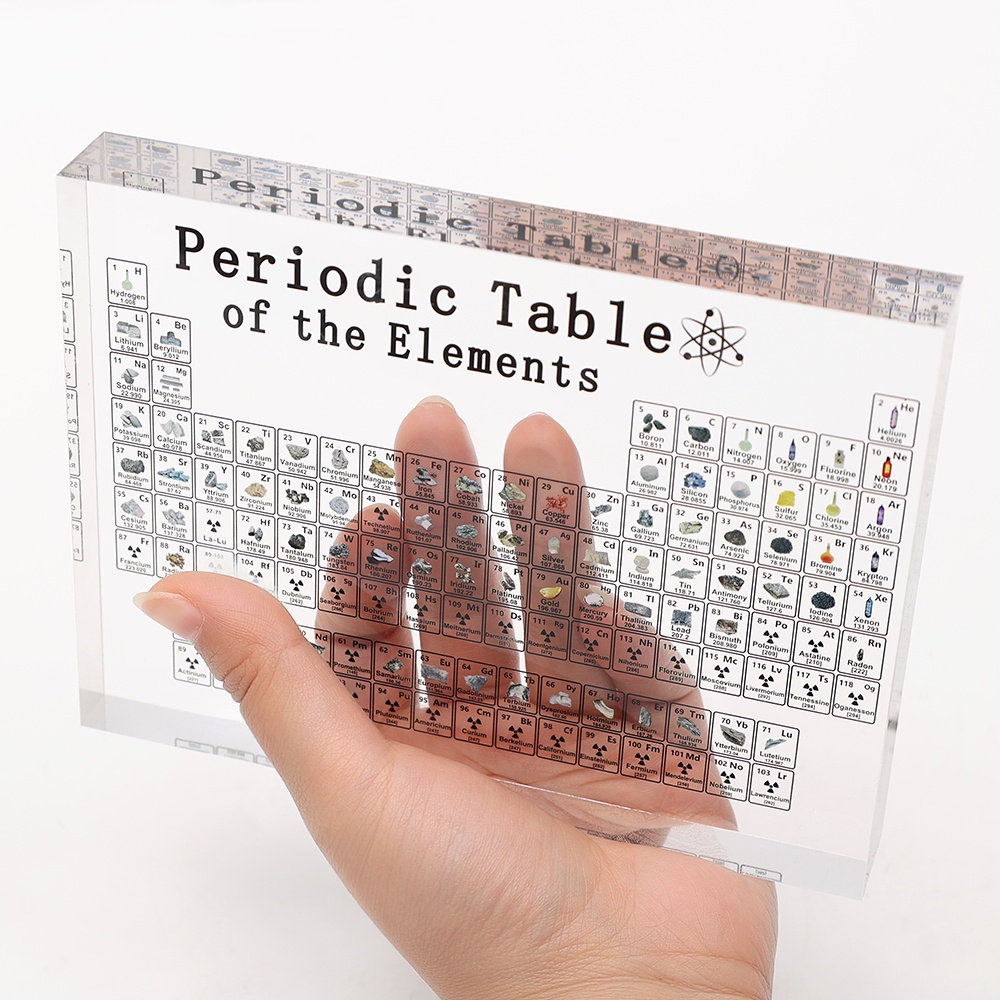 Tabla periódica con elementos reales en su interior, tabla