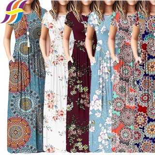 Vestidos largos floreados discount casuales