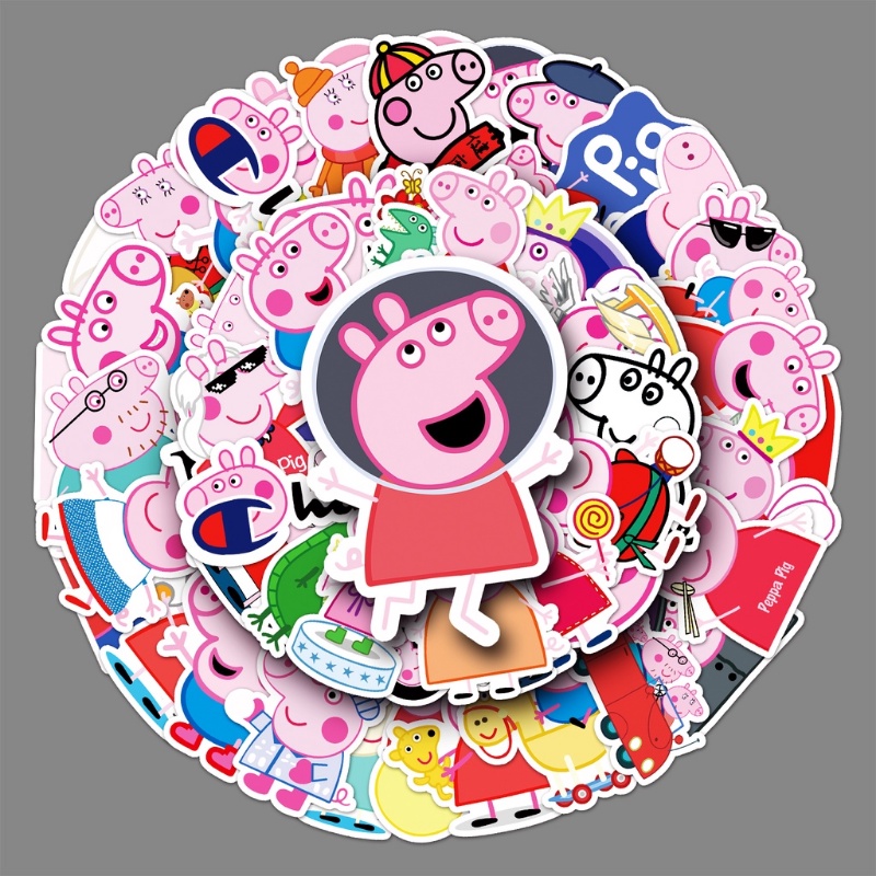 52 Unids/set Peppa Pig Pegatinas Lindos Cerdos Dibujos Animados