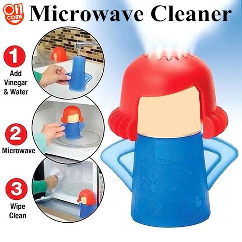 Angry Mama Limpiador de microondas a vapor con vinagre y agua
