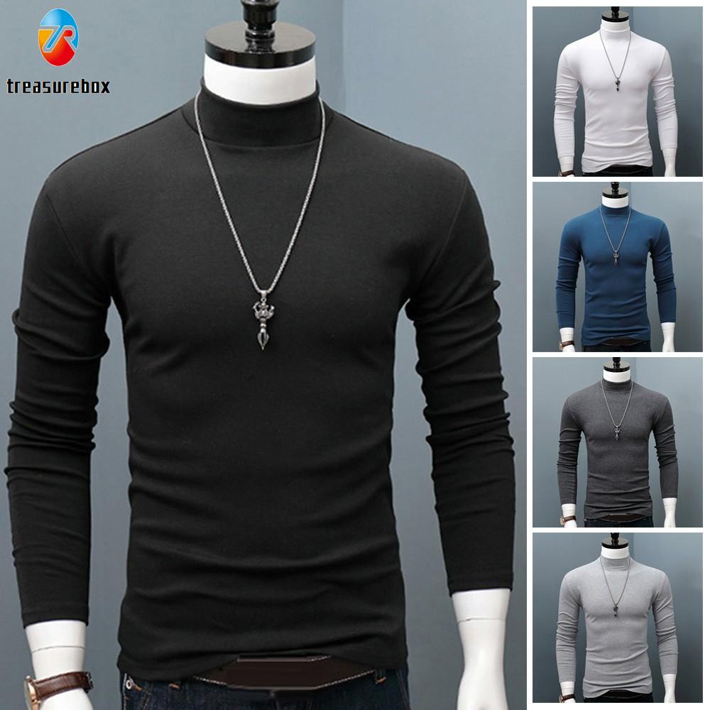 Nuevo Hombre Cuello De Tortuga Camiseta Basica Tee Extra Suave Invierno Calido Jersey Shopee Colombia