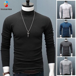 Sueter para hombre con cuello de tortuga, azul, mediano