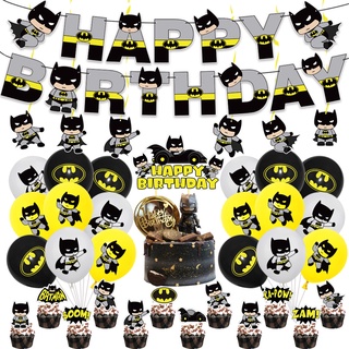 Batman Tema Fiesta De Cumpleaños Decoración pull cake Bandera Globo  Conjunto Escena Diseño Suministros | Shopee Colombia