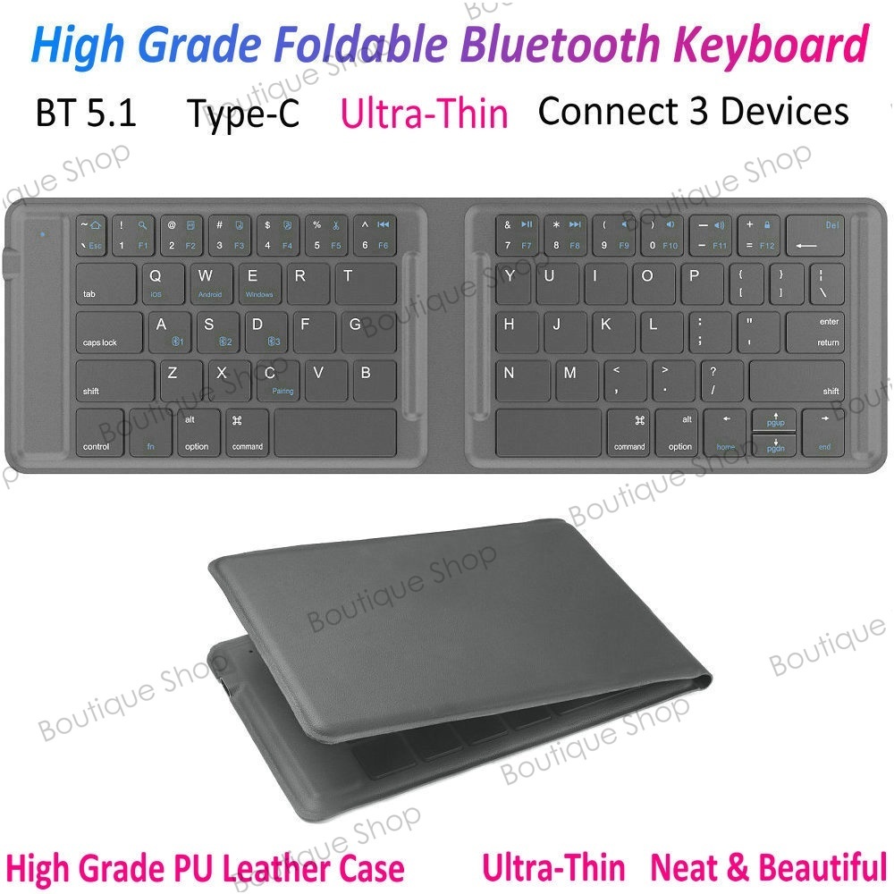 Teclado Bluetooth, Teclado inalámbrico Bluetooth Ultra Delgado de 8  Pulgadas con Panel táctil para Tableta, teléfono móvil, PC, Compatible para