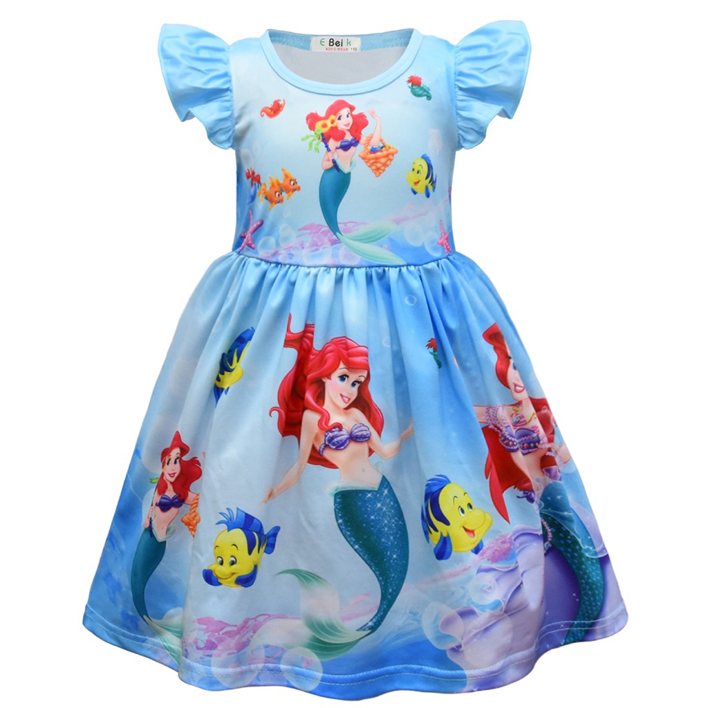 Bebe Nina Vestido De Fiesta Sirenita Ariel Ninos Ropa Cosplay Disfraz Elsa Shopee Colombia