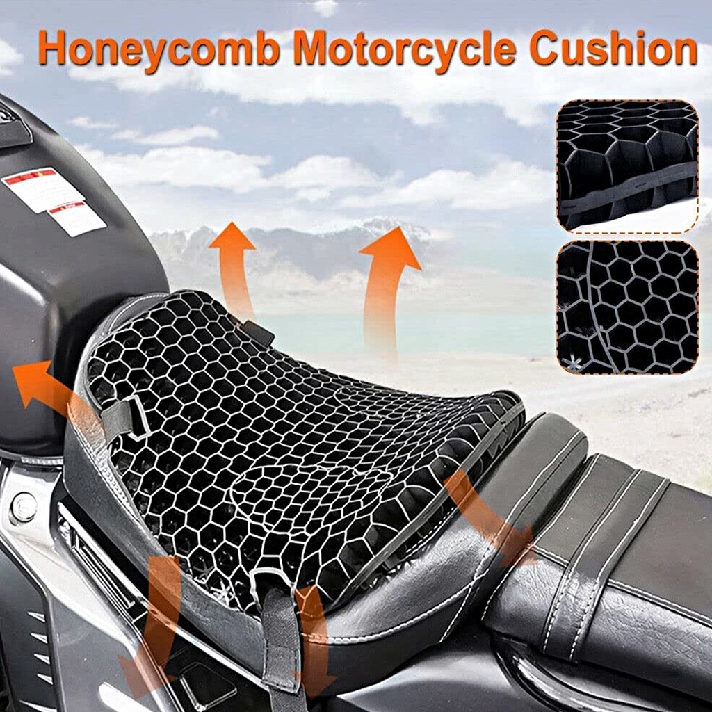 Funda De Cojín De Asiento De Motocicleta Absorción De Golpes 3D Panal De  Malla Para Moto | Shopee Colombia