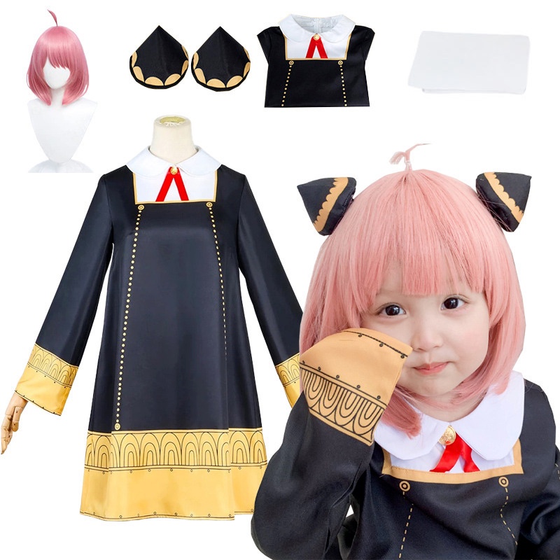 Disfraz de anime de Anya Forger, uniforme de Anya Forger, traje de fiesta  de Halloween para niñas (120) : : Juguetes y Juegos