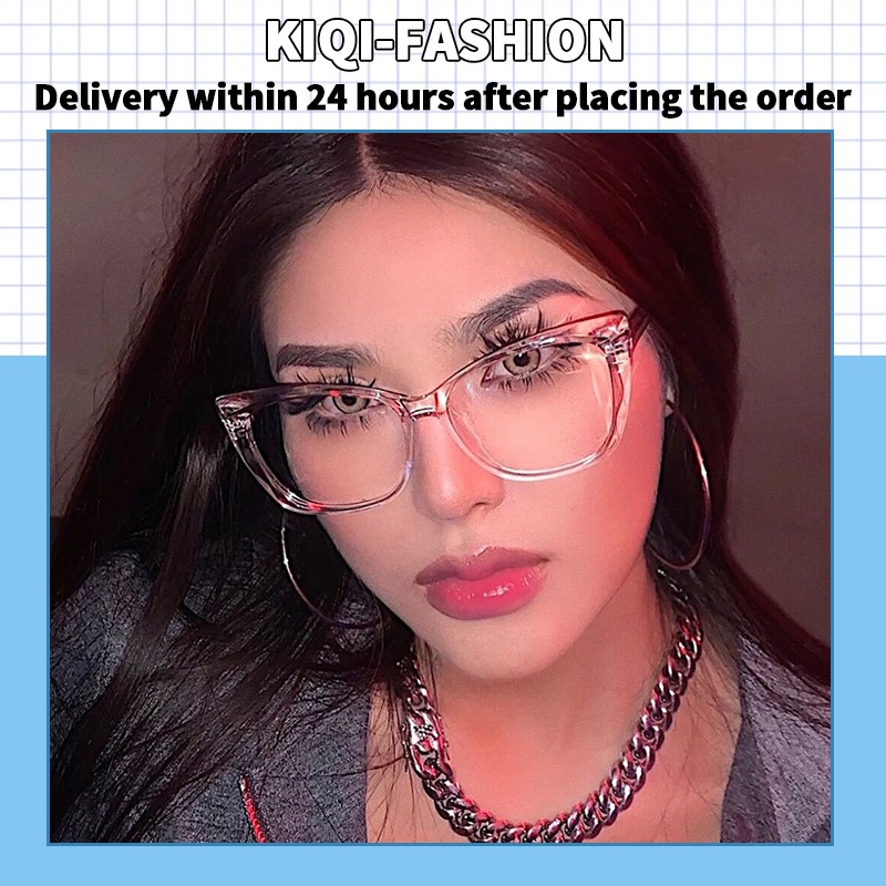 Western Fashion Gafas De Luz Azul Para Mujer Diseno De Gato Montura Completa Con Lentes Reemplazables Shopee Colombia