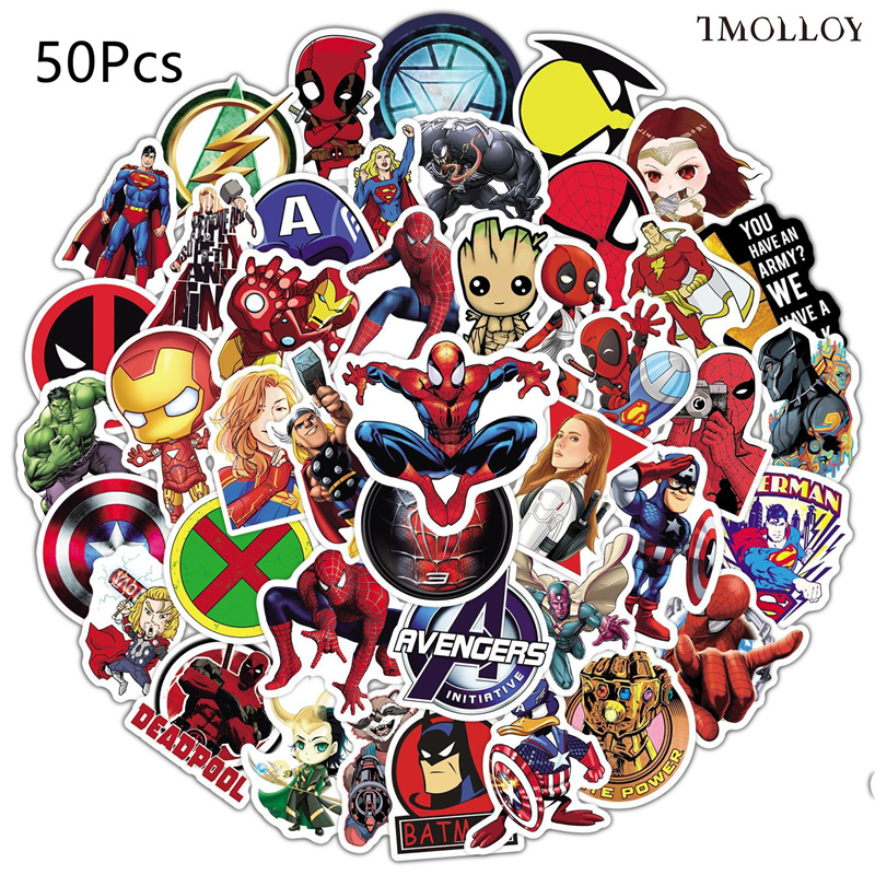 Pegatinas Superheroes, Pegatinas Marvel, 50PCS Marvel Stickers