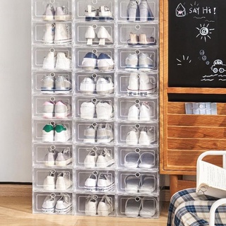 Cajas de zapatos plegables de plástico, organizador de zapatos