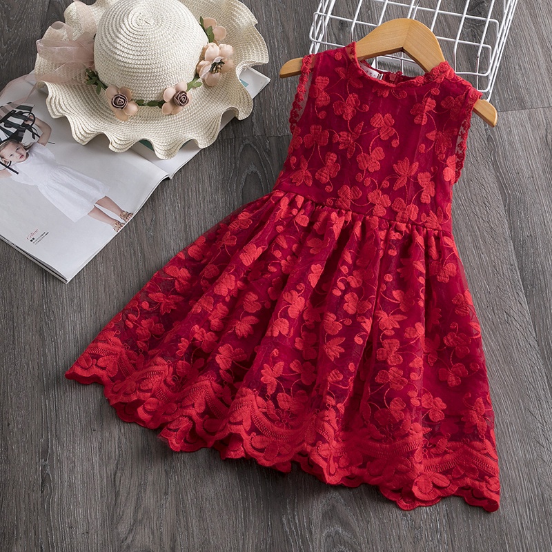 Ropa Para Niños Pequeños, Sin Mangas, Vestido De Cosplay De Princesa, Vestido De Encaje Para Niña, Vestido De Tul Y Falda, Talla 6, Vestidos Rojos