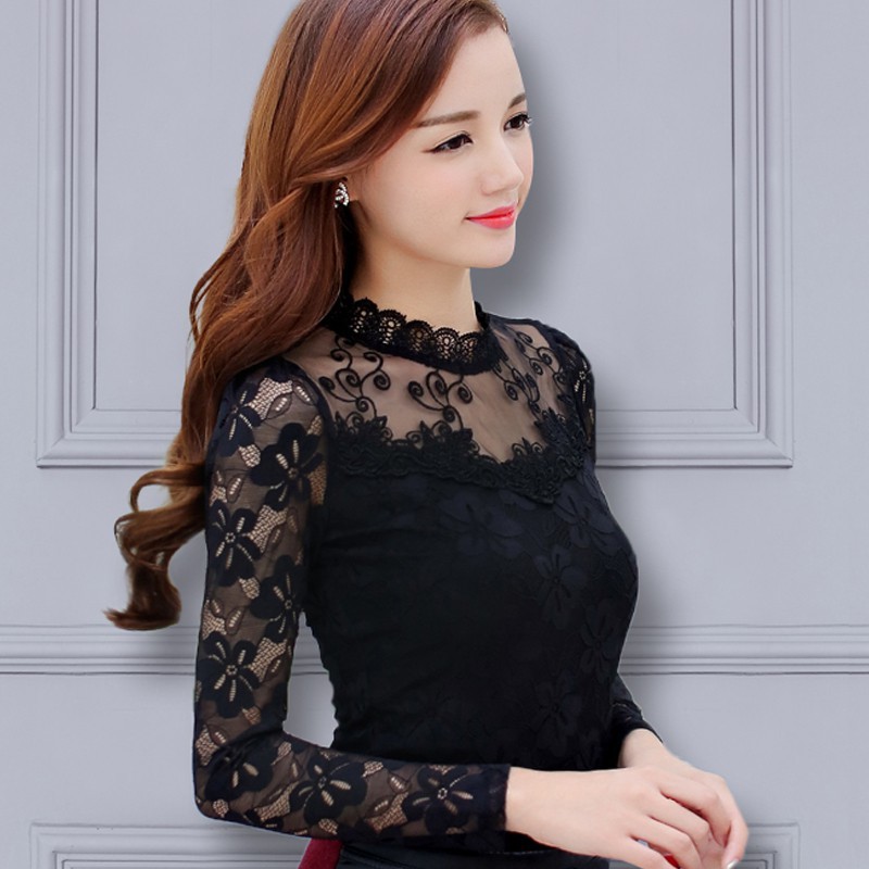 Moda Coreana Mujer Blusas Mujer Camisas Mujer Gasa Blusa De Encaje OL  Camisa Tallas Grandes Tops Y Blusas Para Mujer Elegante Mujer Top 210308 De  19,05 €