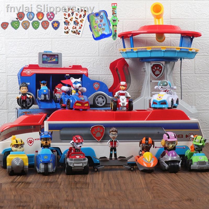 Paw Patrol Patrulla Canina Grande Rescate Bus Perro Figuras De