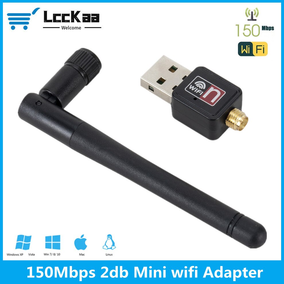 Adaptador Wifi USB de 150Mbps, antena de 2,4 ghz, USB 802.11n/g/b, dongle