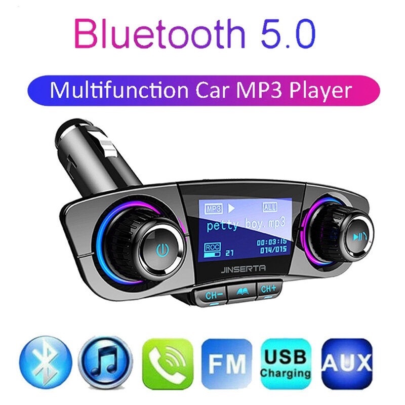 Coche Bluetooth MP3 Reproductor FM Transmisor Receptor inalámbrico manos  libres llamada función de memoria TF Tarjeta U disco AUX Player