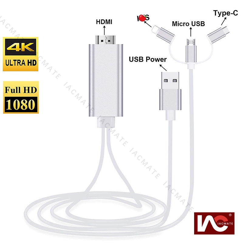Cable USB-C a HDMI HD 1080P HDMI cable de espejo de pantalla para TV para  monitor