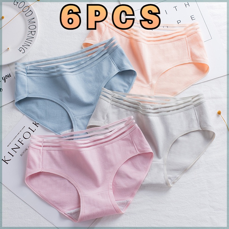 6 PCS/Set 35KG-70KG 100% Cotton Brief Soft Brief Panty Sleep Wear ...