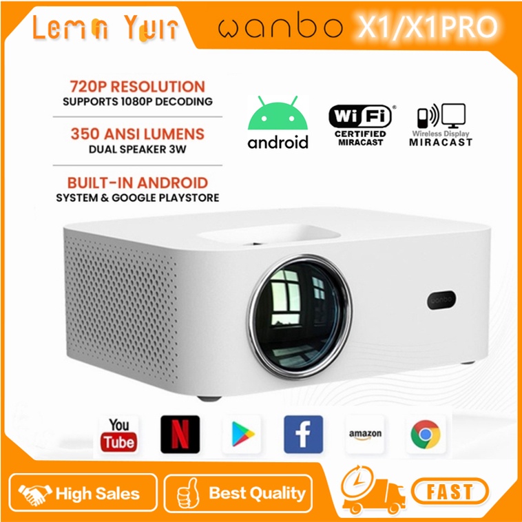 Proyector Wanbo X1 Pro (Android) 350 Lúmenes HDMI/Wifi