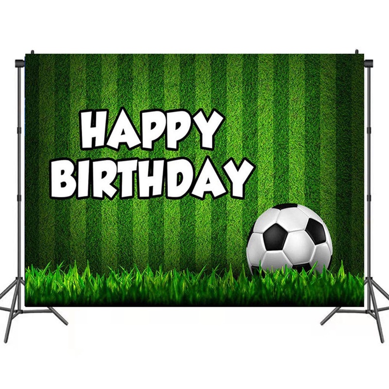 1 pieza fútbol Decoración de cumpleaños Chicos feliz de cumpleaños fútbol  Banner Fondo de tela Fondo fútbol fiesta de cumpleaños suministros
