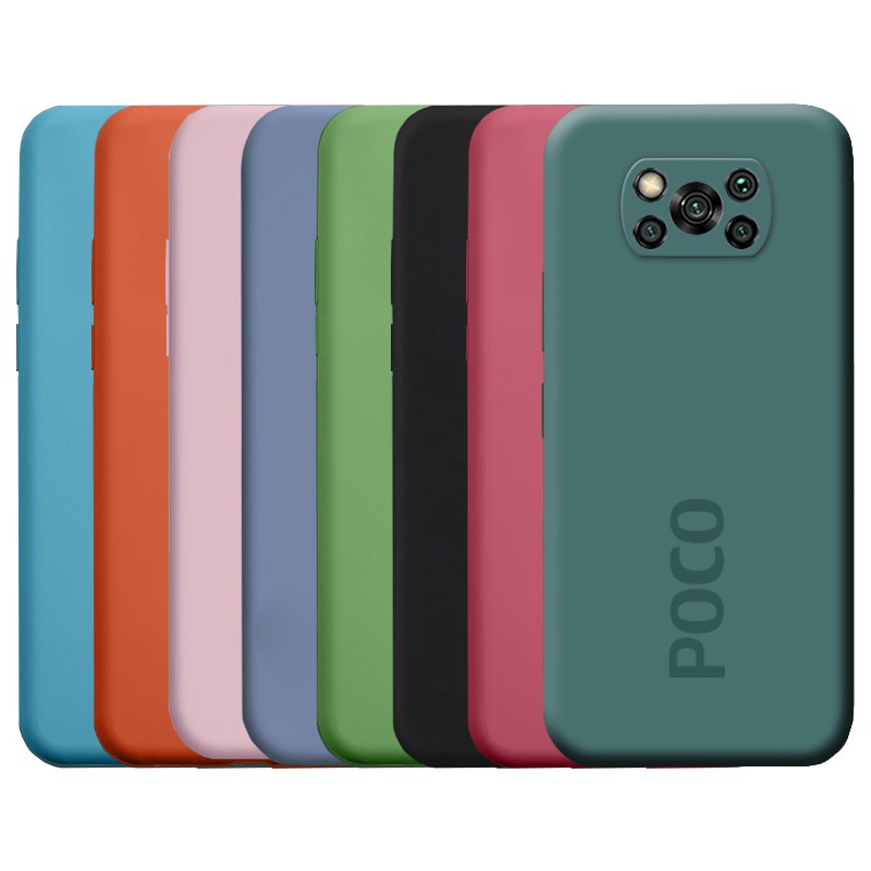 Solid Color Soft Camera Case Xiaomi Poco X3 NFC X3 Pro Original Liquid  Silicone Cover