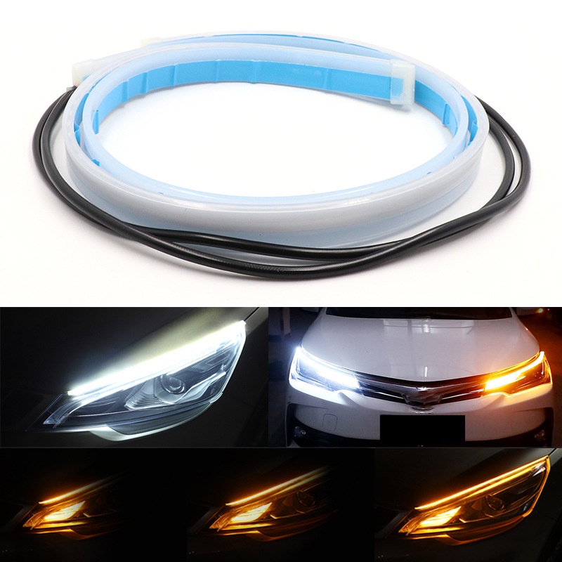 LED DRL Coche Luz De Circulación Diurna Flexible Impermeable Tira Auto ...