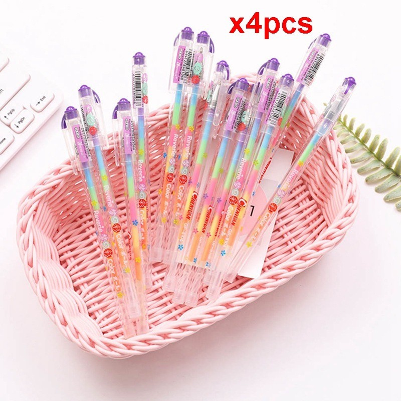 6 bolígrafos de gel color arco iris