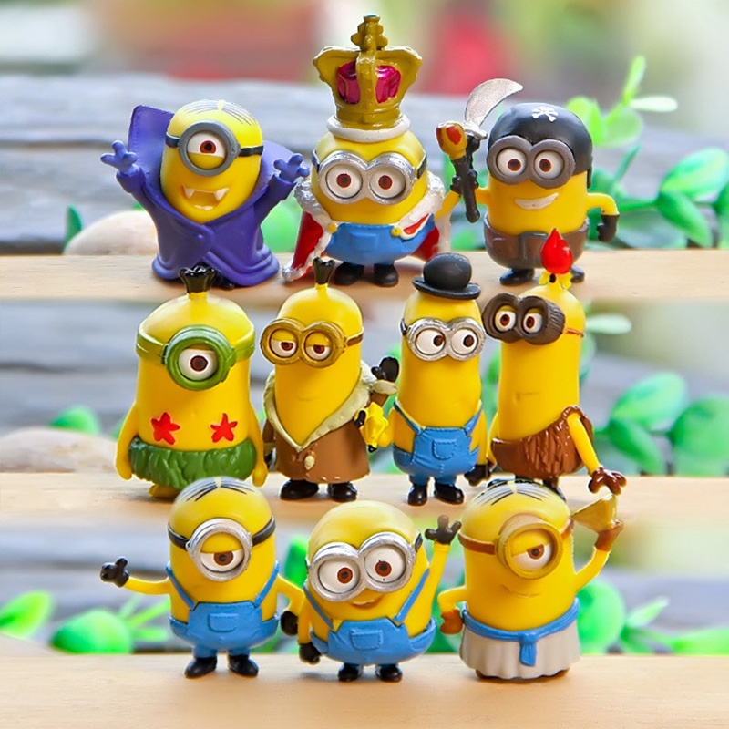 10 Piezas Minions Bob Munecas Coleccionables Anime Figuras De Accion Modelo Juguetes
