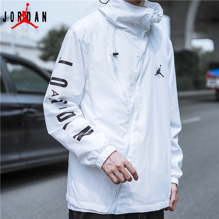 air jordan chaqueta de los hombres de la primavera y el otoño delgada logotipo de vuelo impreso chaqueta deportiva con capucha cortavientos ropa de protección solar ropa | Shopee
