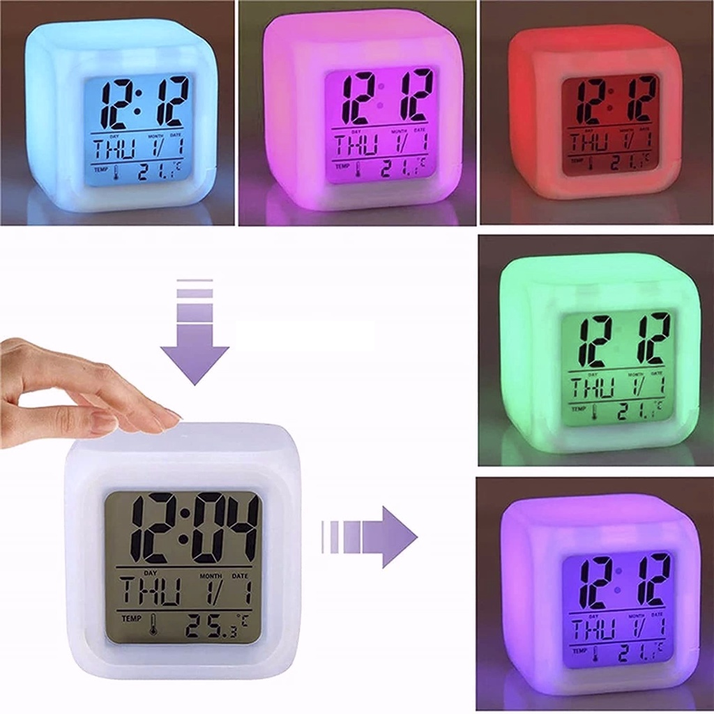 1 pieza de reloj despertador para niños, luz LED Digital, reloj despertador,  luz nocturna, niña, niñ JAMW Sencillez