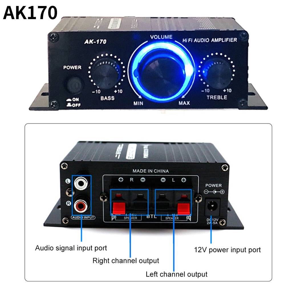 Ak170 400W HIFI Amplificador De Audio Digital Estéreo Radio FM Mic Coche  Home-Mini Baja Distorsión Sonido De Alta Calidad Bluetooth Karaoke Cine En  Casa