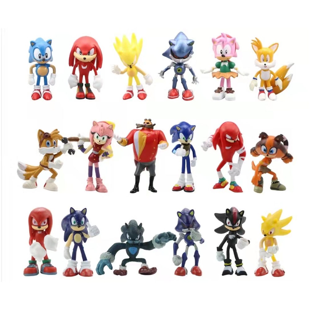  Sonic The Hedgehog Figuras de acción paquete de 6