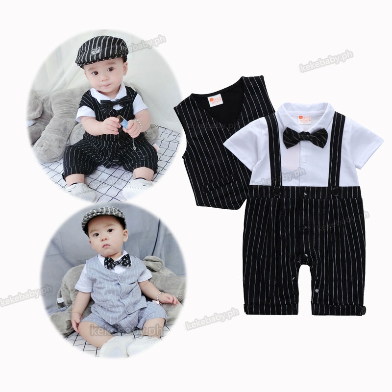 Traje De Bebe Nino De 1 Ano De Edad Jefe De Cumpleanos Disfraz De Rayas Mameluco Conjunto Terno Para Ninos Caballero Formal Ropa De Fiesta De Boda Shopee Colombia