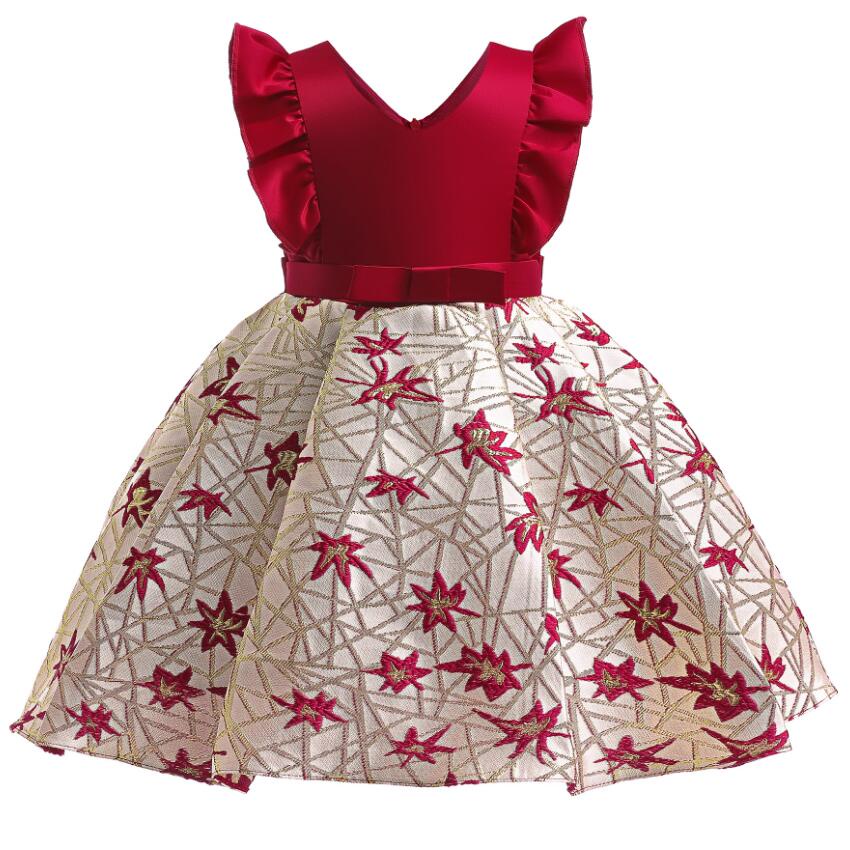 Vestido De Niñas Niños Elegante Fiesta Plisada Navidad Princesa 3 4 5 6 7 8 10 Ropa Para Niña | Shopee Colombia