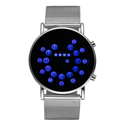 Reloj Digital LED De Malla De Lujo Relojes Binarios Para Hombre De