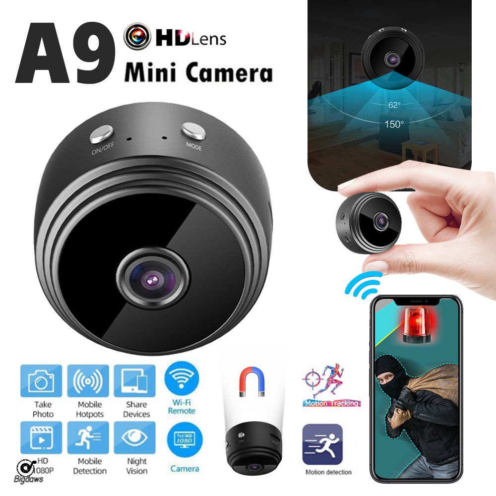 Mini cámara espía inalámbrica oculta para el hogar WiFi cámaras de  seguridad con aplicación 1080P, paquete de visión nocturna para interiores  y