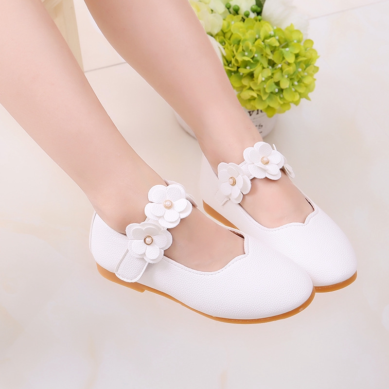 Moda Niñas Zapatos Princesa Dulce Floral Niños Pisos Para Pequeños Bebé Niña  Y Grandes Flores 4 Colores 21-36