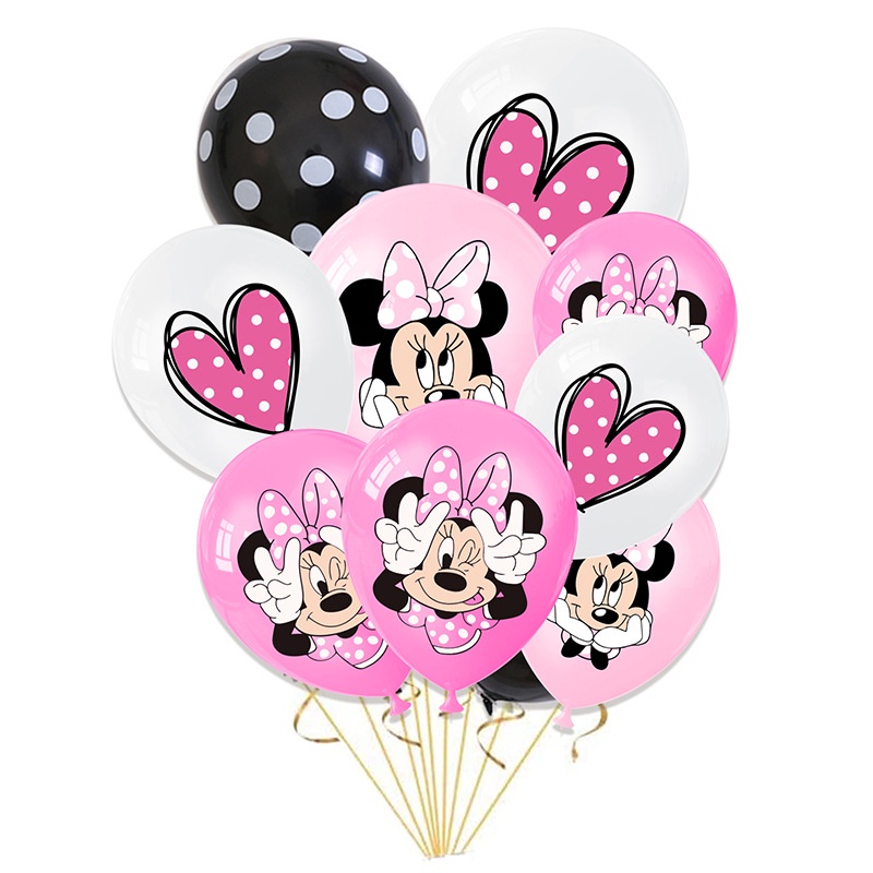 Ilustración de globos rosa y negro, globo mickey mouse minnie mouse, globo  rosa, …