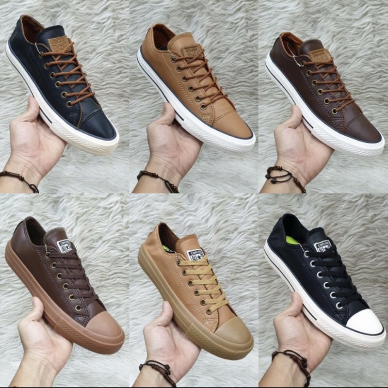 Converse de best sale cuero marron