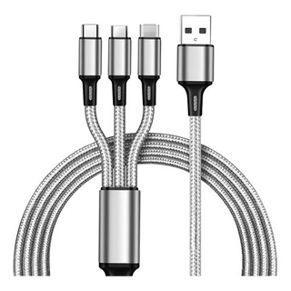 Cable de carga múltiple 3 en 2 3M USB C Multi Cable de carga rápida de  nailon trenzado de 10 pies múltiple USB/USB C a tipo C/Micro USB/Lightning