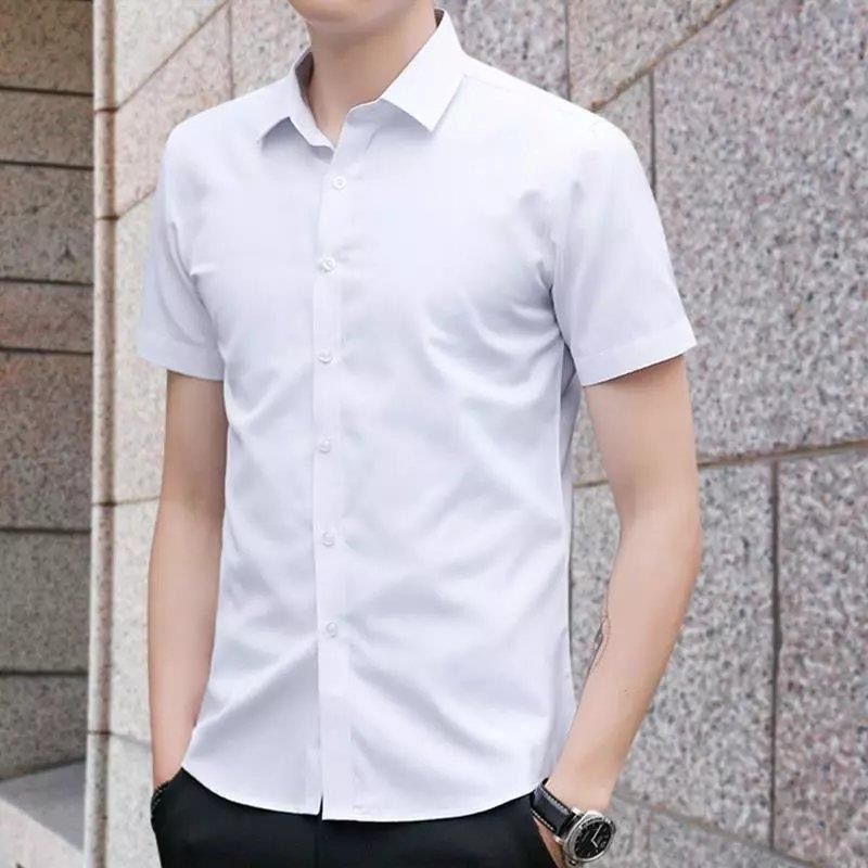 Camisa Elegante De Manga Corta Para Hombres Moda Botones Verano Negocios  Casual