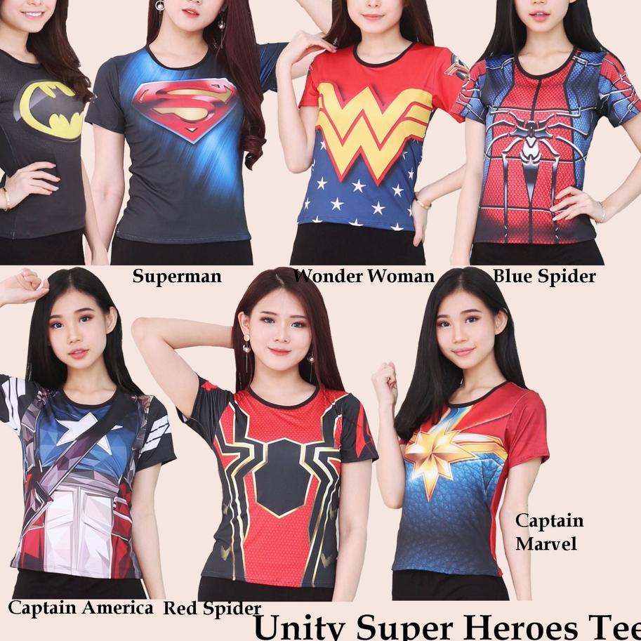 Unity Super Heroes Tee/gimnasia importada camisetas/mujeres Fitness deportivas/camisetas de gimnasia de mujer < | Colombia