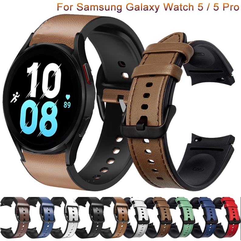 Correa De Cuero Oficial Para Samsung Galaxy Watch 5 Pro 45mm 44mm