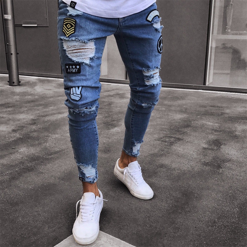 Pantalones con best sale rotos para hombre