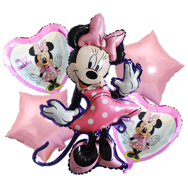 5 unids Mickey Minnie - 1 año de cumpleaños - decoración de globos