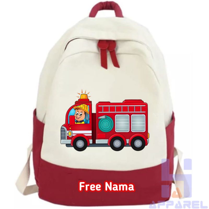 Mochila para camión de bomberos, mochila para niños, bolsa para